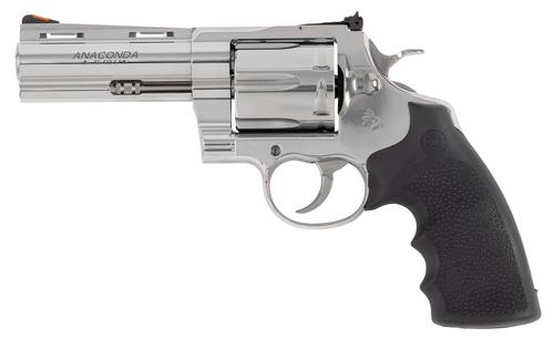 Colt Anaconda Revolver ANACONDASP4RTS45C, 45 Colt (Long Colt), 4.25in, Black Grips, Stainless Steel Frame Finish, 6 Rds
