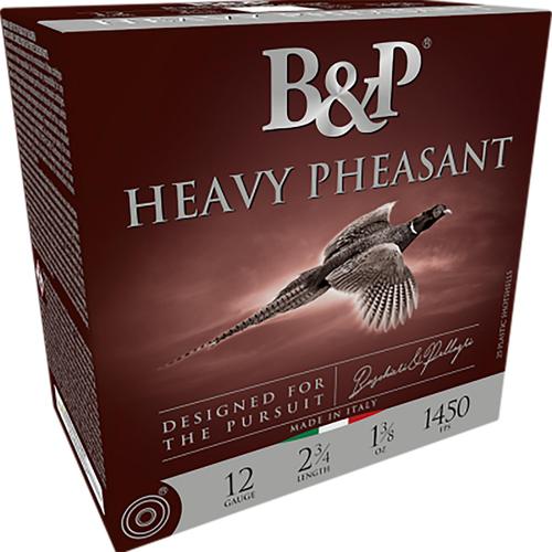 Baschieri & Pellagri Heavy Pheasant Shotshells 12B38H5, 12 Gauge, 2-3/4", 1 3/8 oz, 1450 fps, #5 Lead Shot, 25 Rds/box