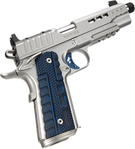 Kimber 3000450 Rapide Ice Pistol - 45ACP, 5 in Barrel, Silver/Gray Finish, Blue G10 Grips, 7 Rds