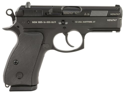 CZ P-01 50th Anniversary Pistol 91161, 9mm, 3.75in, Black Rubber Grips, Black Polycoat Finish, 15 Rds