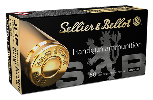 Sellier & Bellot Pistol Ammuntion SB9C, 9MM, Jacketed Hollow Point (JHP), 115 GR, 1237 fps, 50 Rd/bx