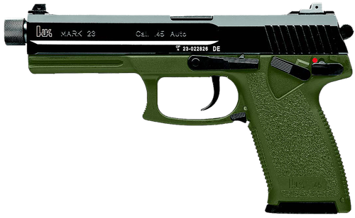 Heckler & Koch Mark 23 Pistol 81001075, 45 ACP, 5.87in, Textured Grips, OD Green Finish, 10 Rds