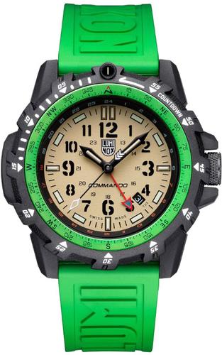 Luminox Commando Raider Watch XL.3337 Black Dial, Sand Figures, 46mm, Green Rubber Band