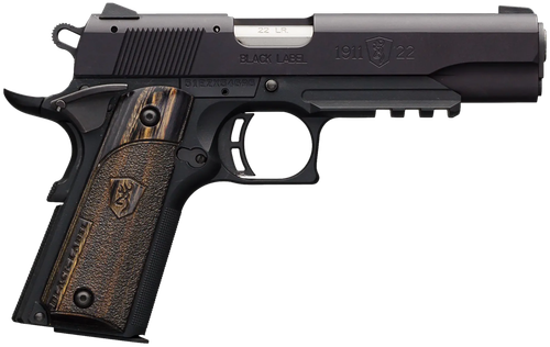 Browning Compact 1911-22 A1 Pistol w/ Rail 051816490, 22 LR, 4-1/4", Black Laminated Grips, Black Finish, 10 Rd