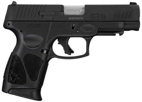 Taurus G3XL Compact Pistol 1G3XLSR9041, 9mm, 4", Black Polymer Grips, Black Tenifer Slide, 12 Rds