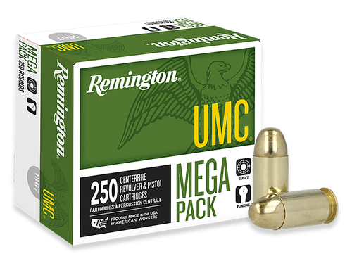Remington UMC Handgun Ammunition Mega Pack L45AP4A, 45 ACP, Metal Case (MC), 230 GR, 845 fps, 250 Rd/b