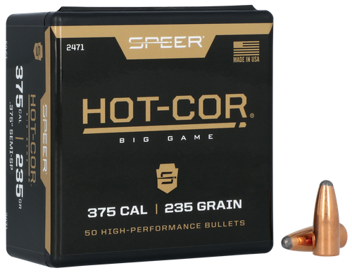Speer 375 Caliber 235 Grain Semi-Spitzer 50/Box (2471), Not Loaded