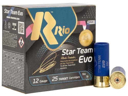 Rio Star Team EVO High Velocity Shotshells ST32HV8, 12 Gauge, 2-3/4", 1 1/8 oz, 1300 fps, #8 Lead Shot, 25 Rds/box