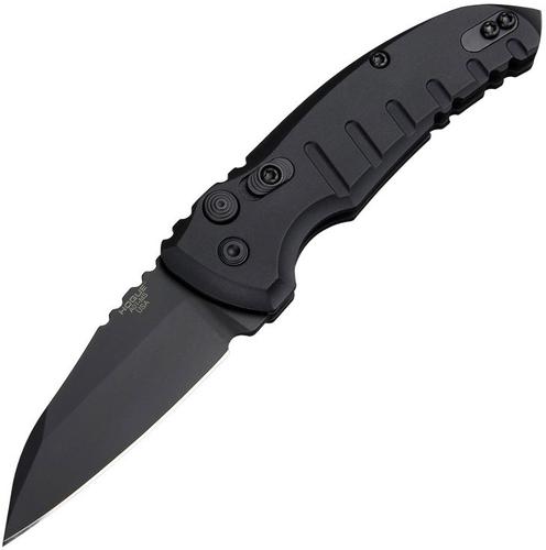 Hogue A01-MicroSwitch Automatic Folding Knife w/Wharncliffe Blade, Matte Black Finish (24106)