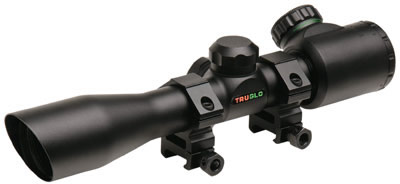 TruGlo Crossbow Scope w/Rings TG8504B3L, 4x, 32mm, Black, Illuminated Range Finding Reticle