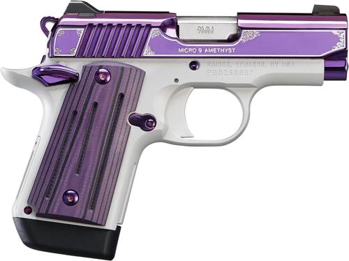 Kimber Micro 9 Amethyst Pistol 3300214, 9MM, 3.15", Purple/Black G10 Grips, Purple PVD Slide, 6 Rd
