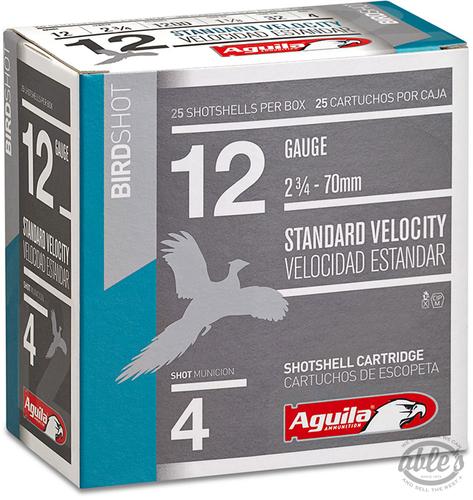 Aguila Standard Velocity Shotshells 1CHB1218, 12 Gauge, 2-3/4", 1-1/8 oz, 1200 fps, #8 Lead Shot, 25 Rds/Bx