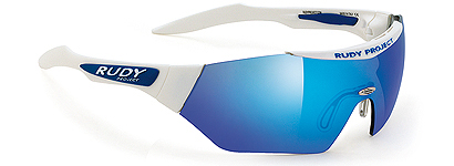 Rudy Project Sport Mask Performance White Pearl Sunglasses W/ Multilaser Blue Lenses (SN193924)