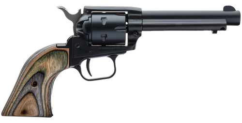 Heritage Rough Rider Single Action Rimfire Revolver RR22MBS4, 22 LR / 22 WMR, 4 3/4", Wood Grip, Black Satin Finish, 6 Rd
