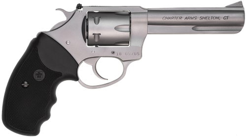 Charter Pathfinder Target Revolver 72342, 22 Win Mag Rimfire (WMR), 4.2", Black Rubber Grips, Stainless Finish, 6 Rds