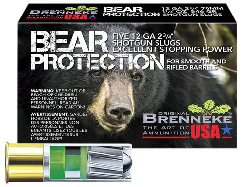 Brenneke Bear Protection Shotshells SL122BP, 12 Gauge, 2-3/4", 1 1/4 oz, Slug, 5 Rds/box