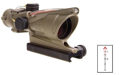 Trijicon ACOG Rifle Scope 100310, 4x, 32mm Obj, Flat Dark Earth, Dual Illuminated Red Chevron Reticle