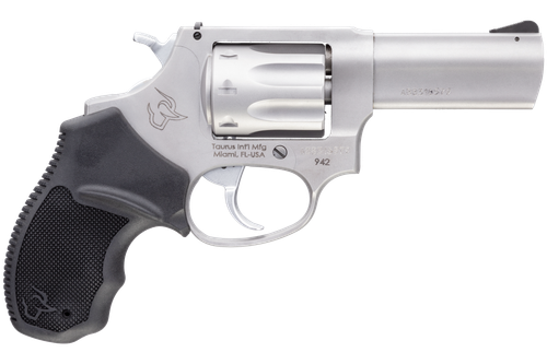 Taurus 942 Revolver 2942039, 22 LR, 3", Black Rubber Grip, Matte Stainless Finish, 8 Rd
