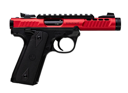 Ruger Mark IV 22/45 Lite Rimfire Pistol 43956, 22 LR, 4.4" Threaded, Red Anodized Finish, 10 Rd