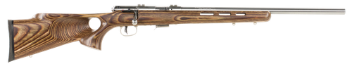 Savage 93R17BTVS Rimfire Rifle 96200, 17 HMR, 21" Hvy BBL, Bolt Action, Brown Laminate Stock, Stain Steel Finish, Accutrigger, 5 Rds