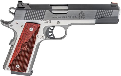 Springfield 1911 Ronin Pistol PX9120LAOS, 45 ACP, 5", Crossed Cannon Wood Laminate Grips, Two-Tone Finish, 8 Rds, Optic Ready