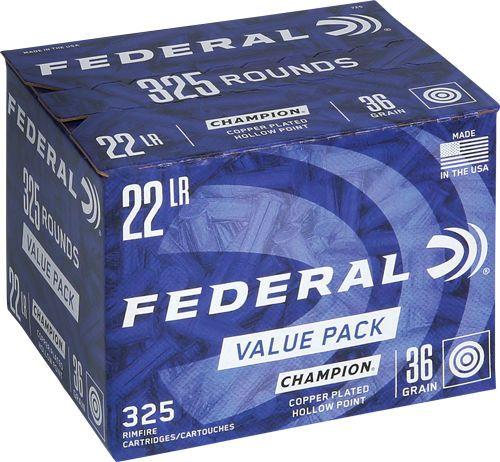 Federal Rimfire Ammunition 725, 22 LR, Copper Plated Hollow Point, 36 gr, 1260 fps, 325 Rds/Bx