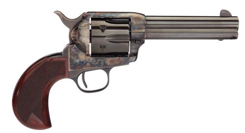 Taylors 1873 Cattleman Revolver 555153, 357 Mag, 4.75", Checkered Birdshead Walnut Grip, Blued Finish, 6 Rd