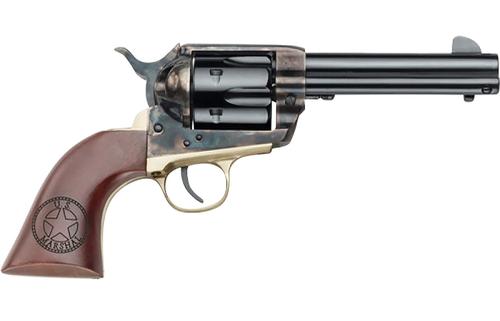 Pietta 1873 Great Western II U.S. Marshal Revolver HF45USM434/COMB, 45 Colt (Long Colt), 4.75in, Walnut Engraved Grips, Steel Frame Finish, 6 Rds
