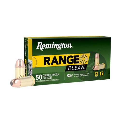 Remington Range Clean Pistol Ammunition RC45AP8, 45 ACP, Flat Nose Enclosed Base, 230 gr, 835 fps, 50 Rd/Bx