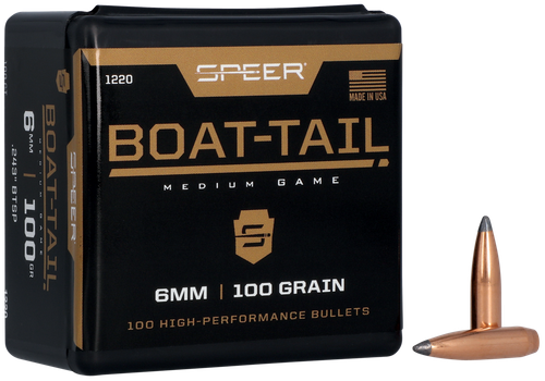 Speer 6MM 100 Grain Spitzer/Boat Tail 100/Box (1220), Not Loaded