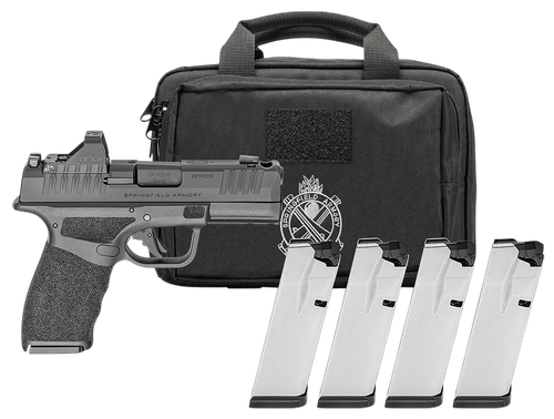 Springfield Hellcat Pro Comp OSP Gear Pac Optic Ready Pistol HCP9379BOSPCOMPPAC, 9mm, 3.70in, Textured Grips, Black Finish, 15 Rds