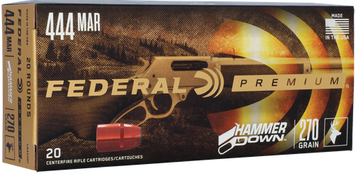 Federal HammerDown Rifle Ammunition LG444M1, 444 Marlin, Bonded Hollow Point, 270 gr, 2225 fps, 20 Rd/Bx
