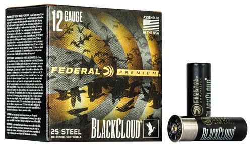 Federal Black Cloud FS Steel Shotshells PWBX1421, 12 Gauge, 3", 1450 fps, #1 Steel Shot, 25 Rds/bx
