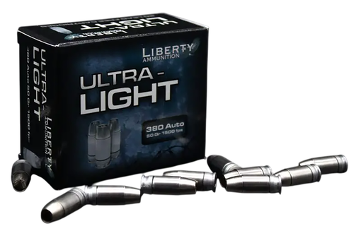 Liberty Ammunition Civil Defense Pistol Ammunition LA-UL-380-055, 380 ACP, 50 GR, 1500 fps, 20 Rd/bx