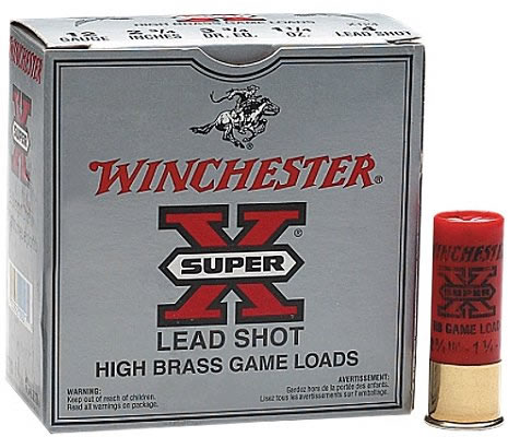 Winchester Super X High Brass Game Load X126, 12 Gauge, 2-3/4", 1-1/4 oz, 1330 fps, #6 Lead Shot, 25 Rds/Bx