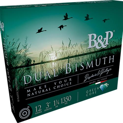 Baschieri & Pellagri Dual Bismuth Shotshells 12B5DB43, 12 Gauge, 2-3/4", 1/5 oz, 1350 fps, #3/4 Shot, 10 Rds/box