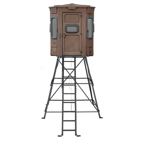 Titan Hunting Blinds The Pro Combo Bow & Rifle Blind w/8' Tower, Tree Trunk Brown (TB-PRO-B-8)