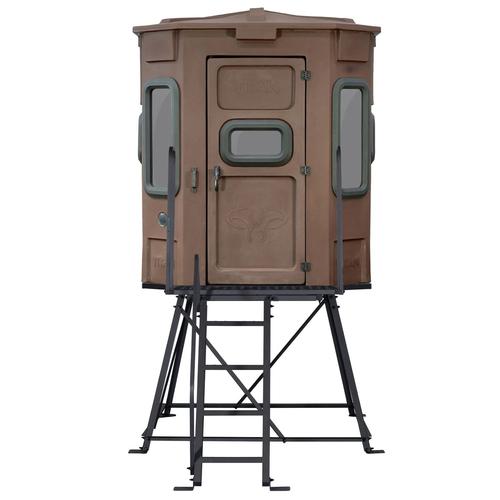 Titan Hunting Blinds The Pro Combo Bow & Rifle Blind w/4' Tower, Tree Trunk Brown (TB-PRO-B-4)