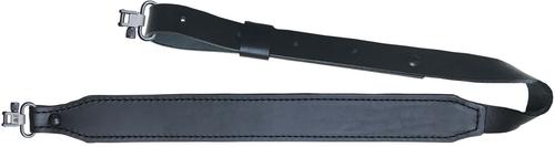 AA&E Leathercraft Oil Distressed Rider Leather Long Taper Gunsling w/Metal Swivels, Black (8508051S010)