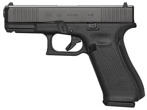 Glock 45 MOS Gen 5, UA455S203MOS, 9mm Pistol, 4.02", GMB Barrel, Black nDLC Slide, 17 Rds