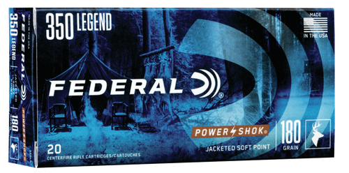 Federal Power-Shok Rifle Ammunition 350LA, 350 Legend, Power-Shok Soft Point, 180 GR, 2100 fps, 20 Rd/bx