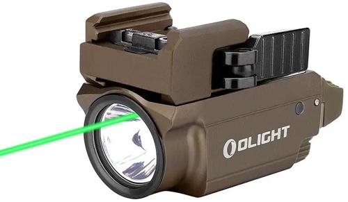 Olight Baldr Mini Tactical Light, 600 Lumens, Tan Finish, White LED, Green Laser (BALDRMINITN)