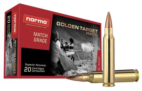 Norma Golden Target Match Rifle Ammunition 2423552, 223 Remington, Hollow Point Boat Tail, 77 gr, 2674 fps, 20 Rd/Bx