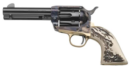 Taylors 1873 Cattleman Revolver 200071, 357 Mag, 4.75", Stag Grips, Color Case Hardened Finish, 6 Rds
