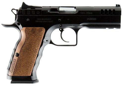 EAA Defiant Stock I Pistol TFSTOCKI40, 40 S&W, 4.50in, Serrated Slide & Wood Grips, Black Finish, 14 Rds