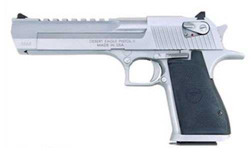 Magnum Research Desert Eagle Mark XIX Pistol DE357BC, 357 Magnum, 6.0in, Rubber Grips, Chrome Finish, 9 Rds