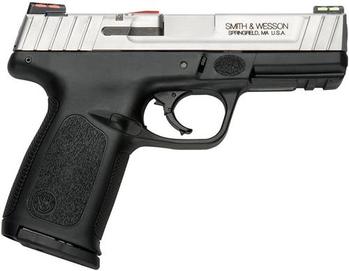 Smith & Wesson SD VE (CA Compliant) Pistol 11908, 40 S&W, 4 in, Textured Polymer Grip, Stainless Finish, HiViz Sights, 10 Rd