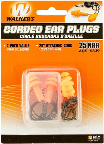 Walker Game Ear Corded Ear lugs, 2 Pairs with Plastic Case (GWP-EPCORD-2PK)