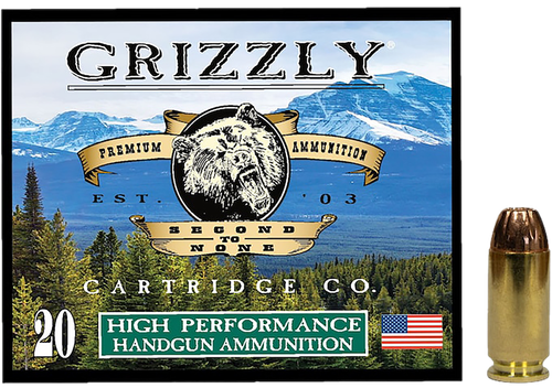 Grizzly Ammunition High Performance Pistol Ammunition GC4SW1, 40 S&W, Jacketed Hollow Point (JHP), 200 GR, 1000 fps, 20 Rd/bx