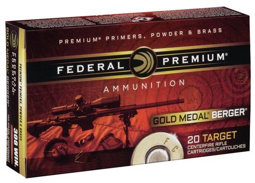 Federal Premium Gold Medal Berger Rifle Ammunition GM65GDLBH130, 6.5 Grendel, Boat Tail Hollow Point, 130 GR, 2400 fps, 20 Rd/Bx